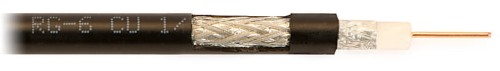 Kabel koncentrycz RG-6 Cu PE żelowany - na metry
