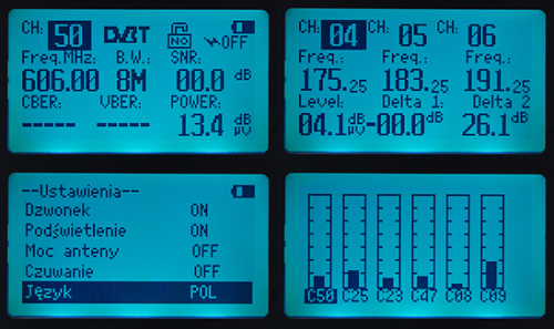 Digitsat TM-600 ekrany