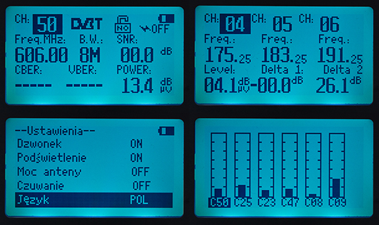 Digitsat TM-600 ekrany