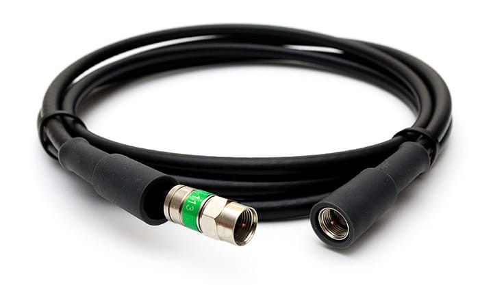 Kabel antenowy ze złączami 2 x F PE z uszczelkami