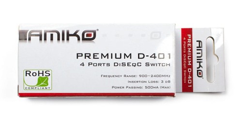 Przełącznik DiSEqC 4/1 Amiko Premium D-401  pudelko