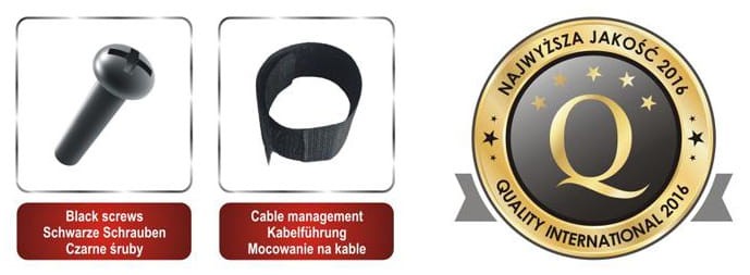 Solid Black 30-70 cali - kołki i rzepy mocujące przewody