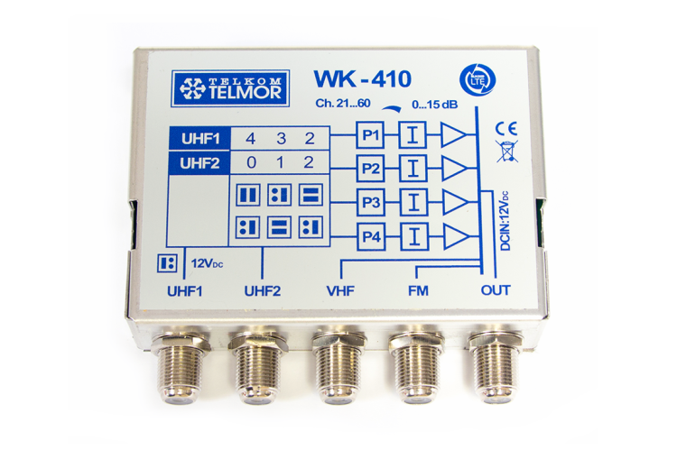 Telkom Telmor WK-410 przestrajany wzmacniacz masztowy DVB-T