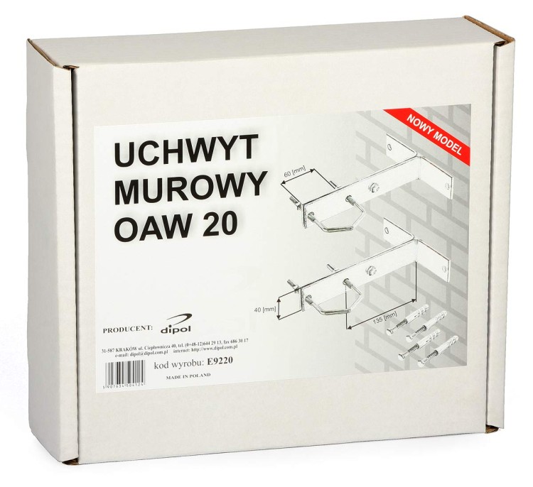 Uchwyt antenowy przyścienny - pudełko