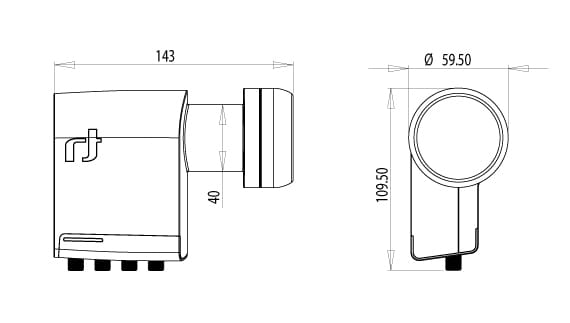 Konwerter Quattro Inverto Black Premium - rysunek techniczny