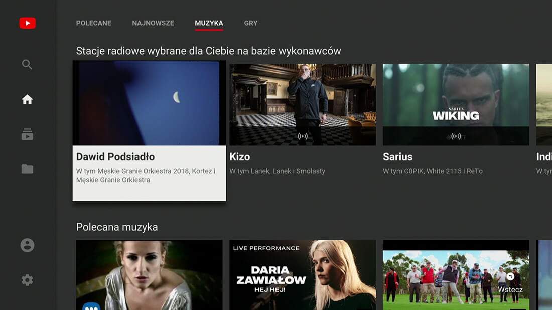 Aplikacja YouTube w Ariva ATV Combo 4K
