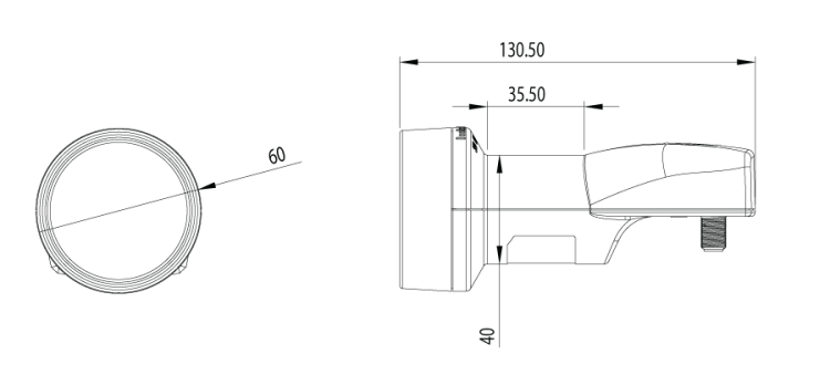 Konwerter Wideband Inverto - rysunek techniczny