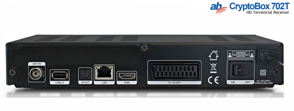Cryptobox 702T DVB-T2/C H.265 - tył