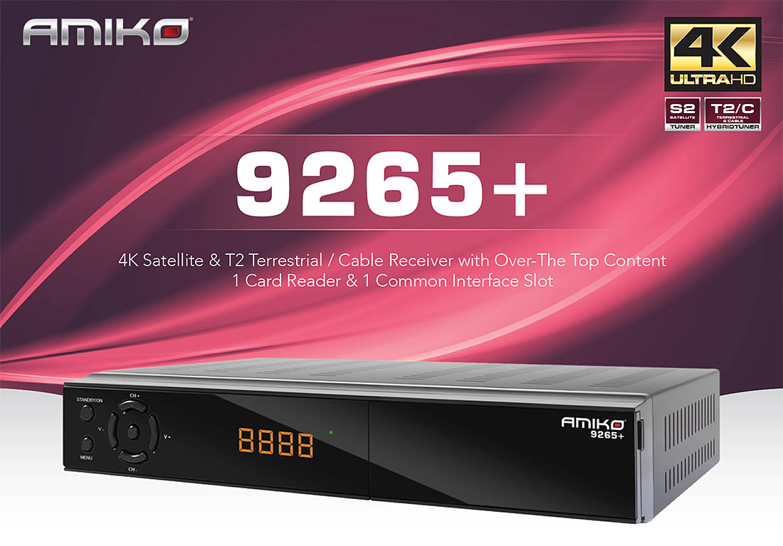 AMIKO 9265+ 4K Combo DVB-T2 DVB-C DVB-S H.265