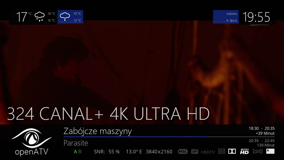 Zgemma H9 Twin 4K 2xDVB-S2X - funkcja info