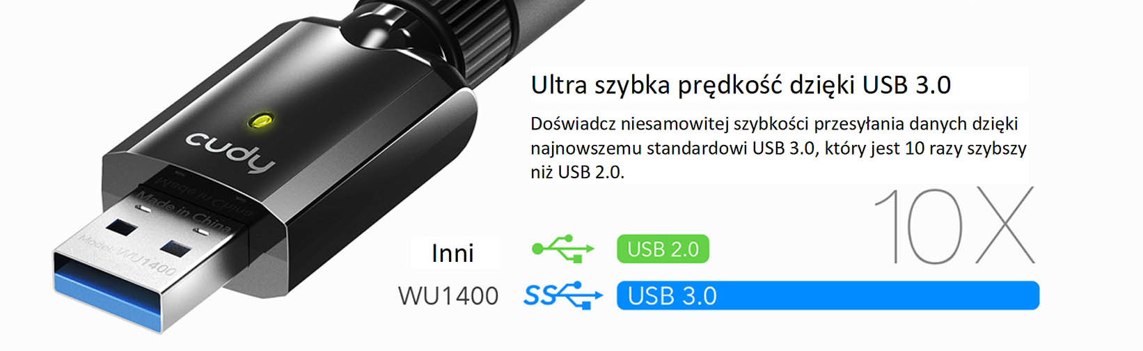 Karta wi-fi USB Cudy WU1400 AC1300 2,4 i 5 GHz