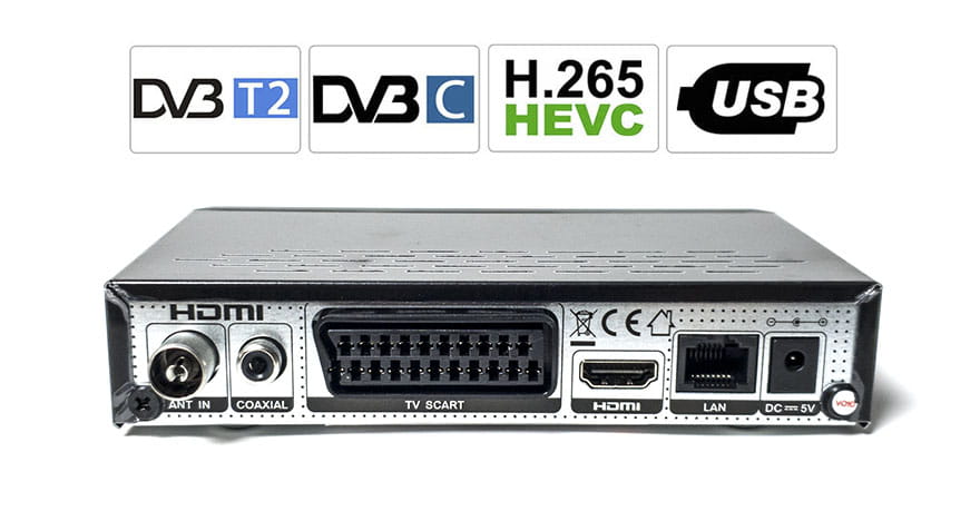 Opticum AX Lion 5-M DVB-T2 H.265 - tylny panel