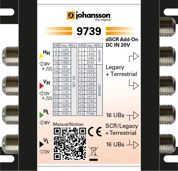 Multiswitch Unicable 4/2 Johansson 9739
