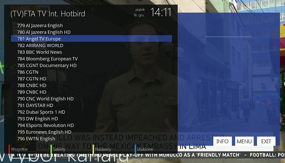 AB Pulse 4K mini - menu ekranowe