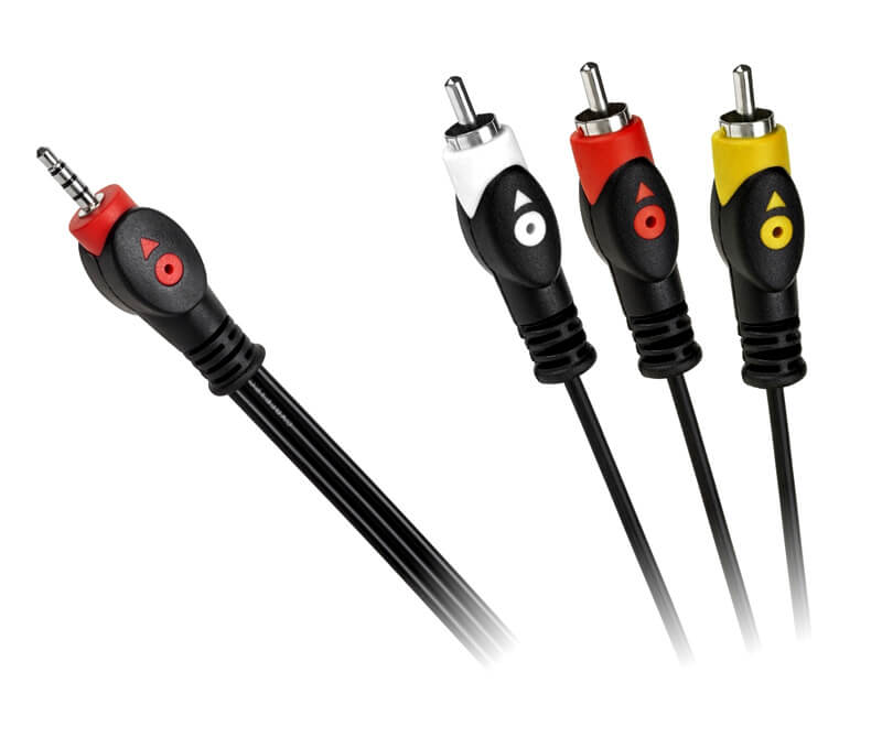 Kabel Jack 3.5 cztero-polowy 3 x RCA 1,5m