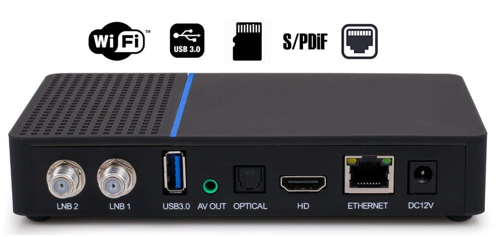 Anadol multibox 4K UHD TWIN DVB-S2X - widok z tyłu