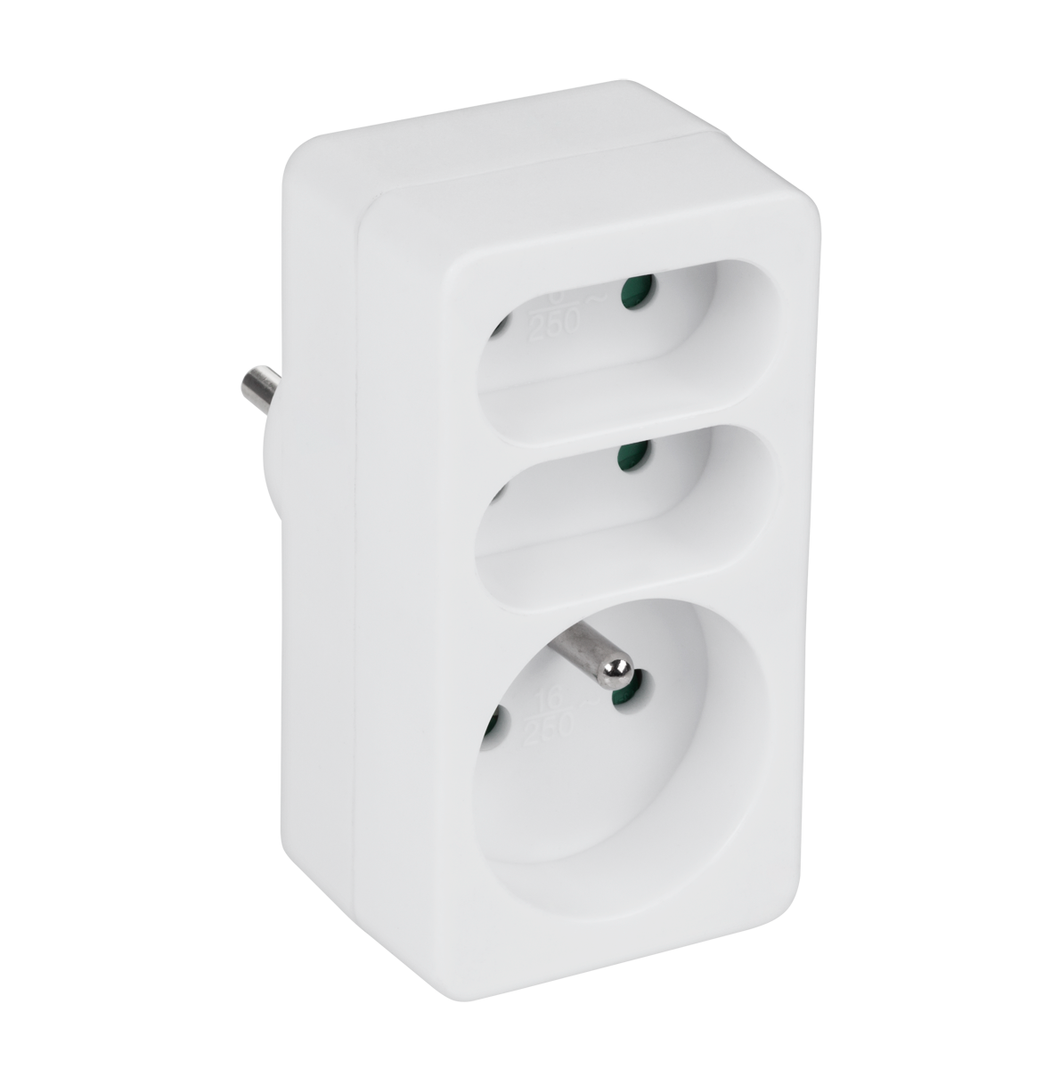 Rozgałęźnik sieciowy 2 płaskie + 1 okrągłe Rebel