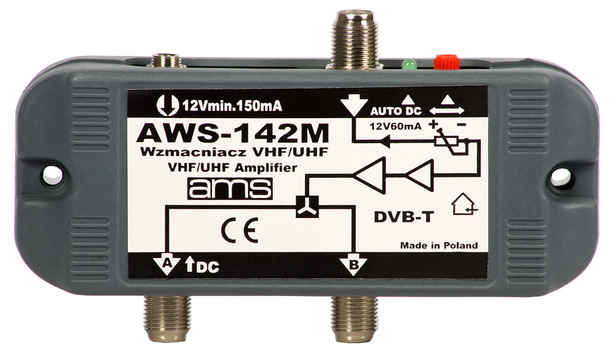 Wzmacniacz antenowy wewnętrzny AWS-142M- widok z góry